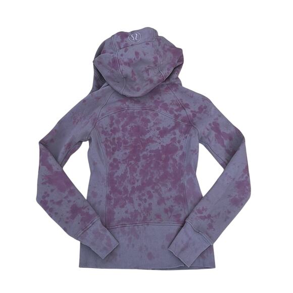 Custom Lululemon Scuba Full-Zip Sweatshirt Purple Tie Dye Size 2 - Picture 7 of 8